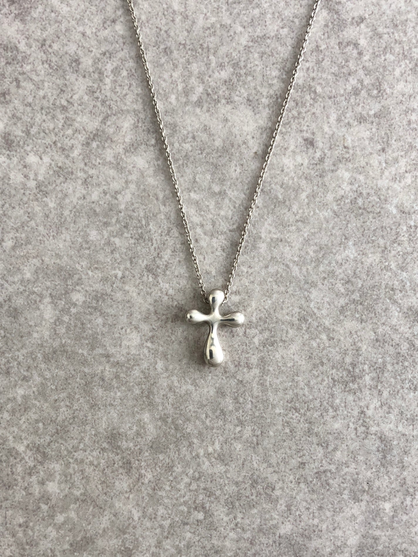 Tiffany & Co. Cross Motif Necklace Silver Vintage szwssf