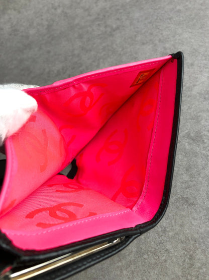 CHANEL Coco Mark Folded Wallet Black Vintage bggtt6