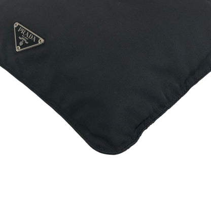 PRADA Tessuto Triangle Logo Shoulder bag Black Vintage h7a6s3