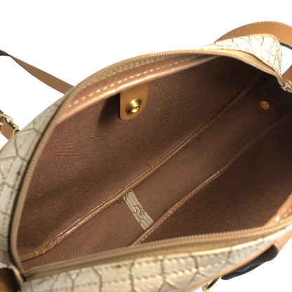 Christian Dior Honeycomb Pattern Round Shoulder bag Beige Vintage rd2a45