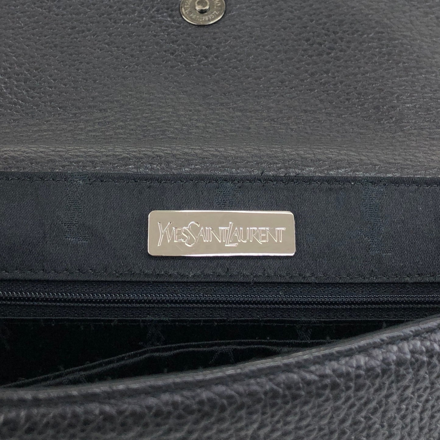 Yves Saint Laurent Logo Shoulder bag Black Vintage sivry5