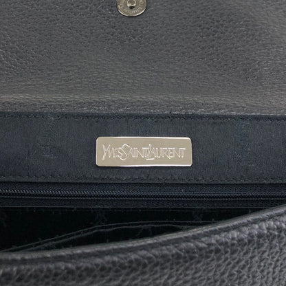 Yves Saint Laurent Logo Shoulder bag Black Vintage sivry5