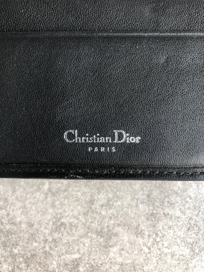 Christian Dior Cannage Folded Wallet Black Vintage 7hrhuv