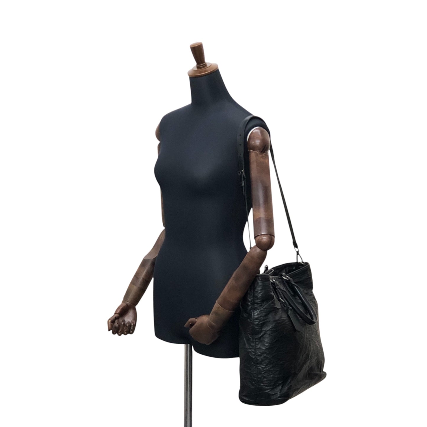 PRADA Logo Two-way Handbag Shoulder bag Black Vintage ctcsm5