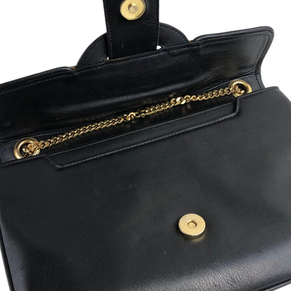 CELINE Blason Leather Two-way Chain Shoulder bag Clutch bag Black Vintage jtkntb