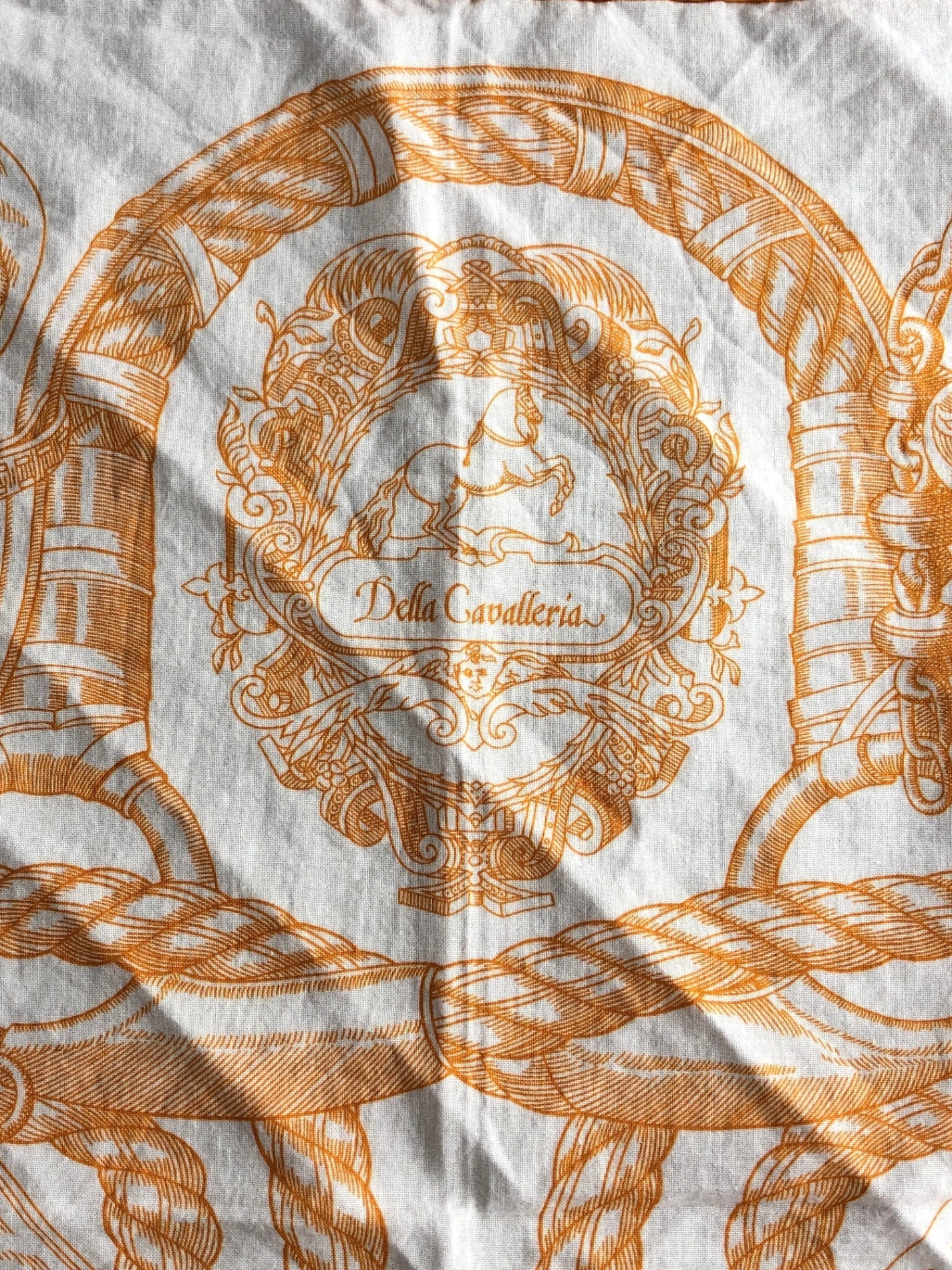 HERMES Scarf White Vintage ev5385
