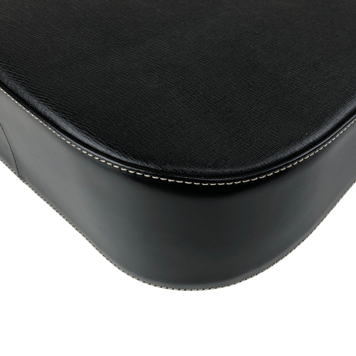 BURBERRY Logo Shoulder bag Hobobag Black Vintage xfbinh