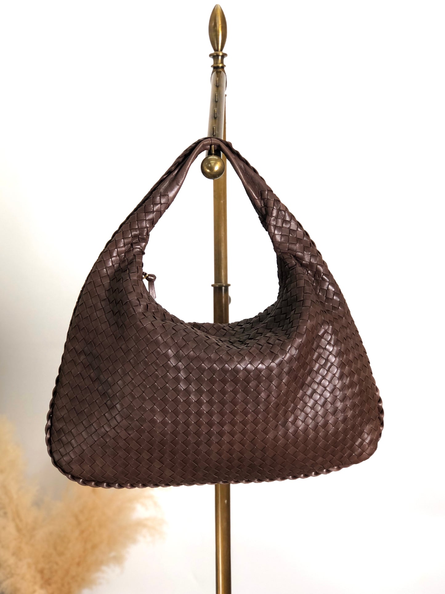 Bottega Veneta Intrecciato Shoulder bag Hobobag Brown Vintage bvv4fh