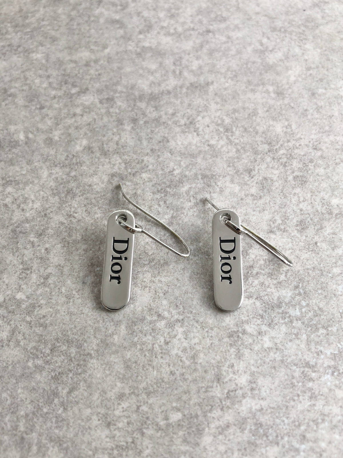 Christian Dior Logo Pierced Silver Vintage dh28h7