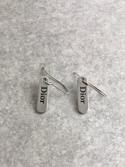 Christian Dior Logo Pierced Silver Vintage dh28h7
