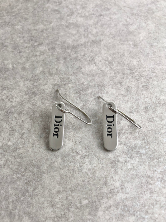 Christian Dior Logo Pierced Silver Vintage dh28h7