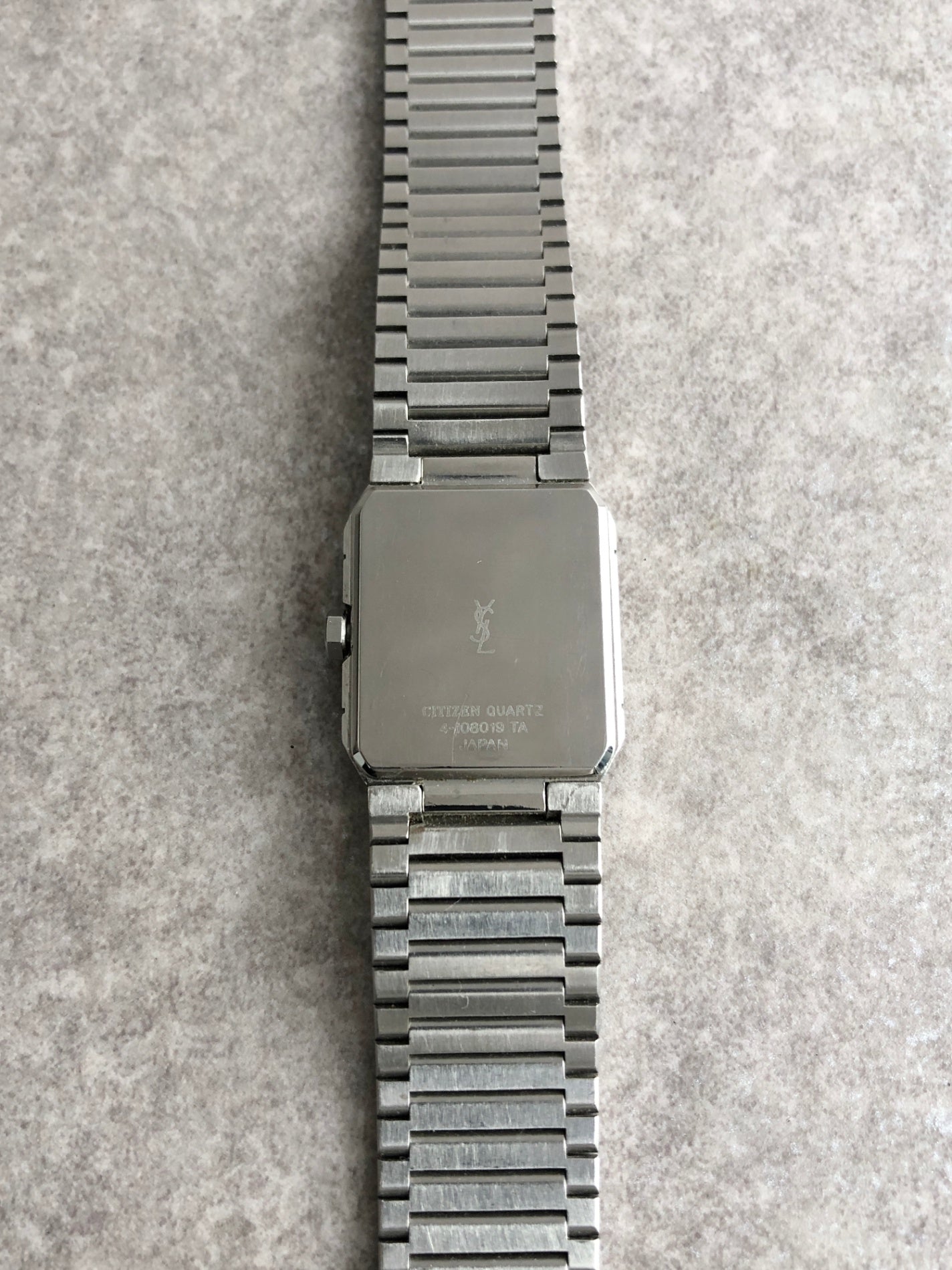 Yves Saint Laurent YSL Logo Watch Silver 4-108019TA Vintage pg8xvz