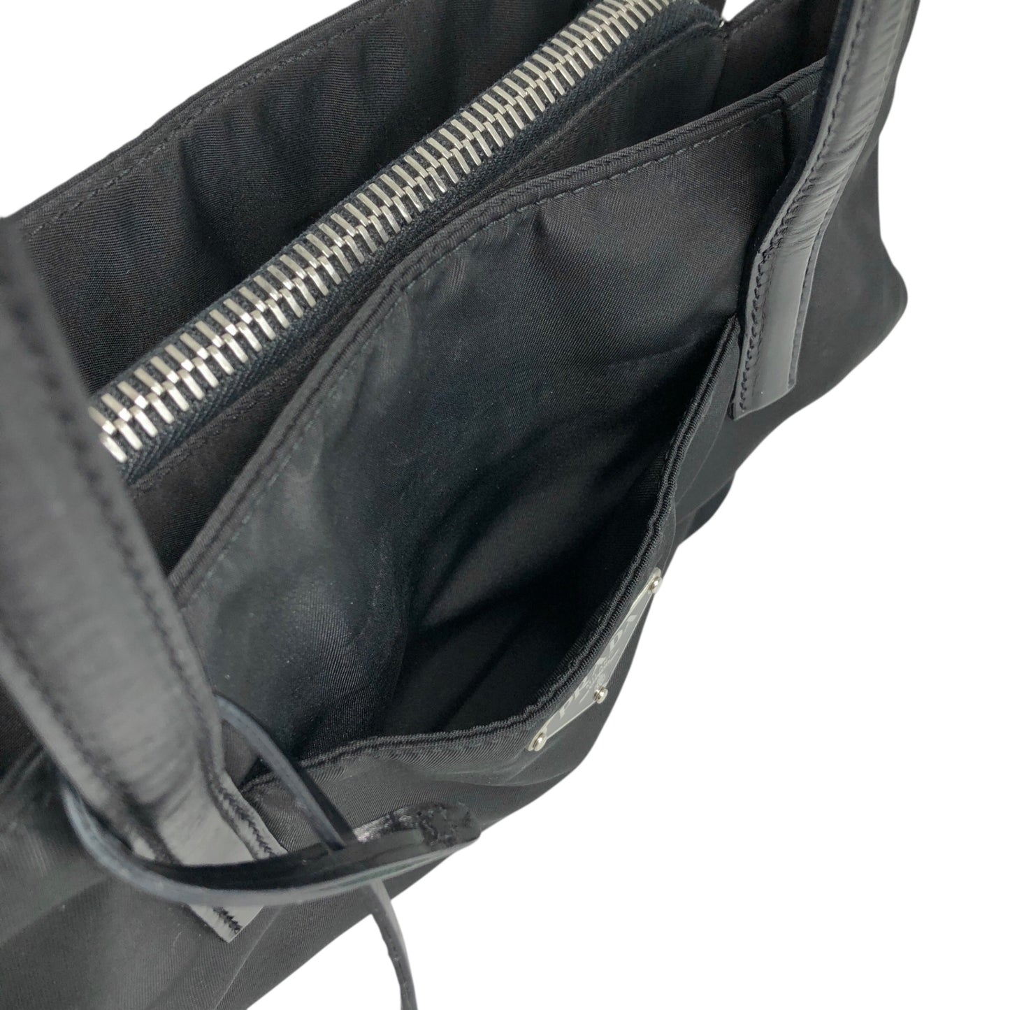 PRADA Tessuto Triangle Logo Totebag Black Vintage nz73vd