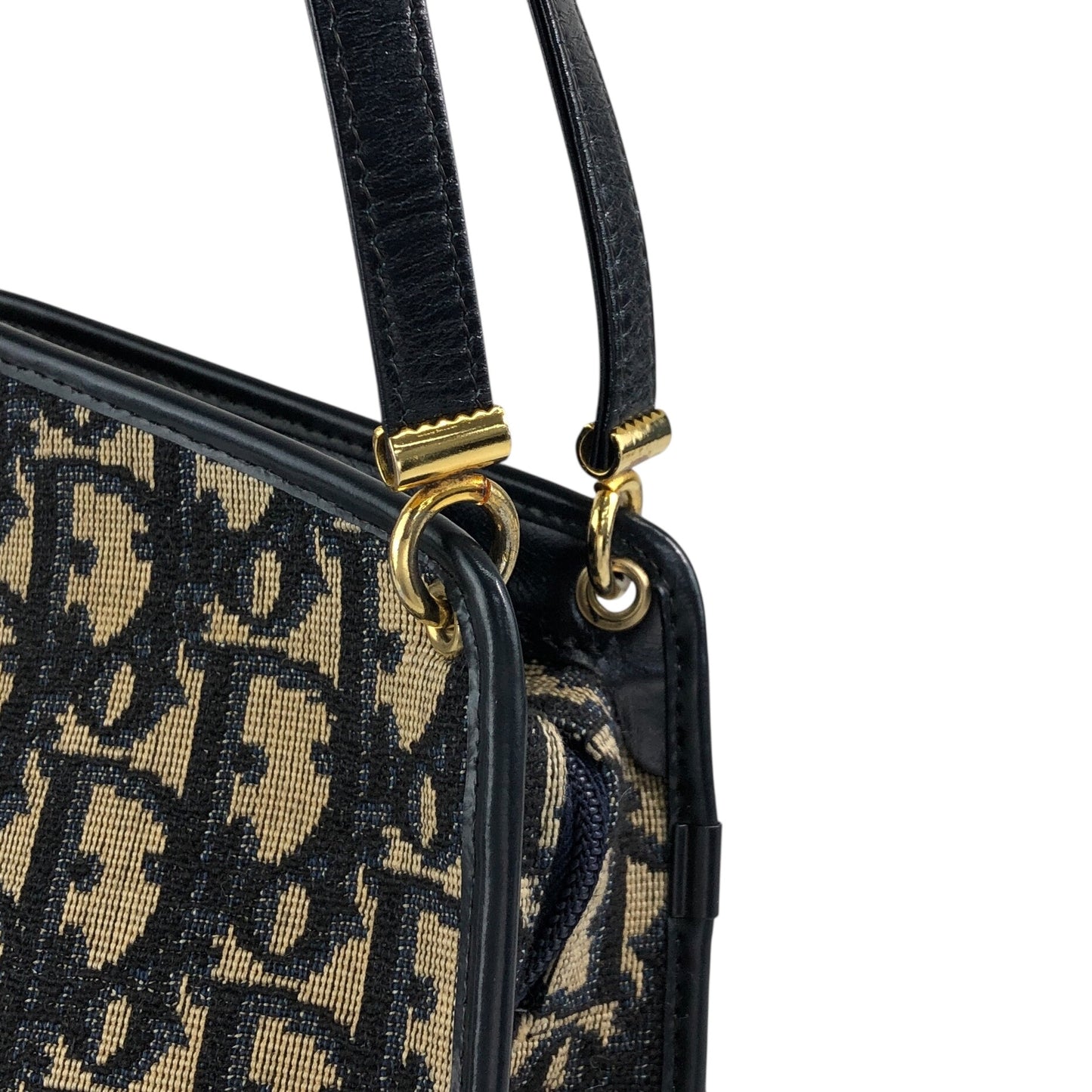 Christian Dior Trotter CD Logo Shoulder bag Navy Vintage 2vvpv4