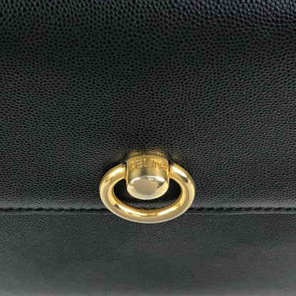 CELINE Circle Logo Shoulder bag Black Vintage eefby6