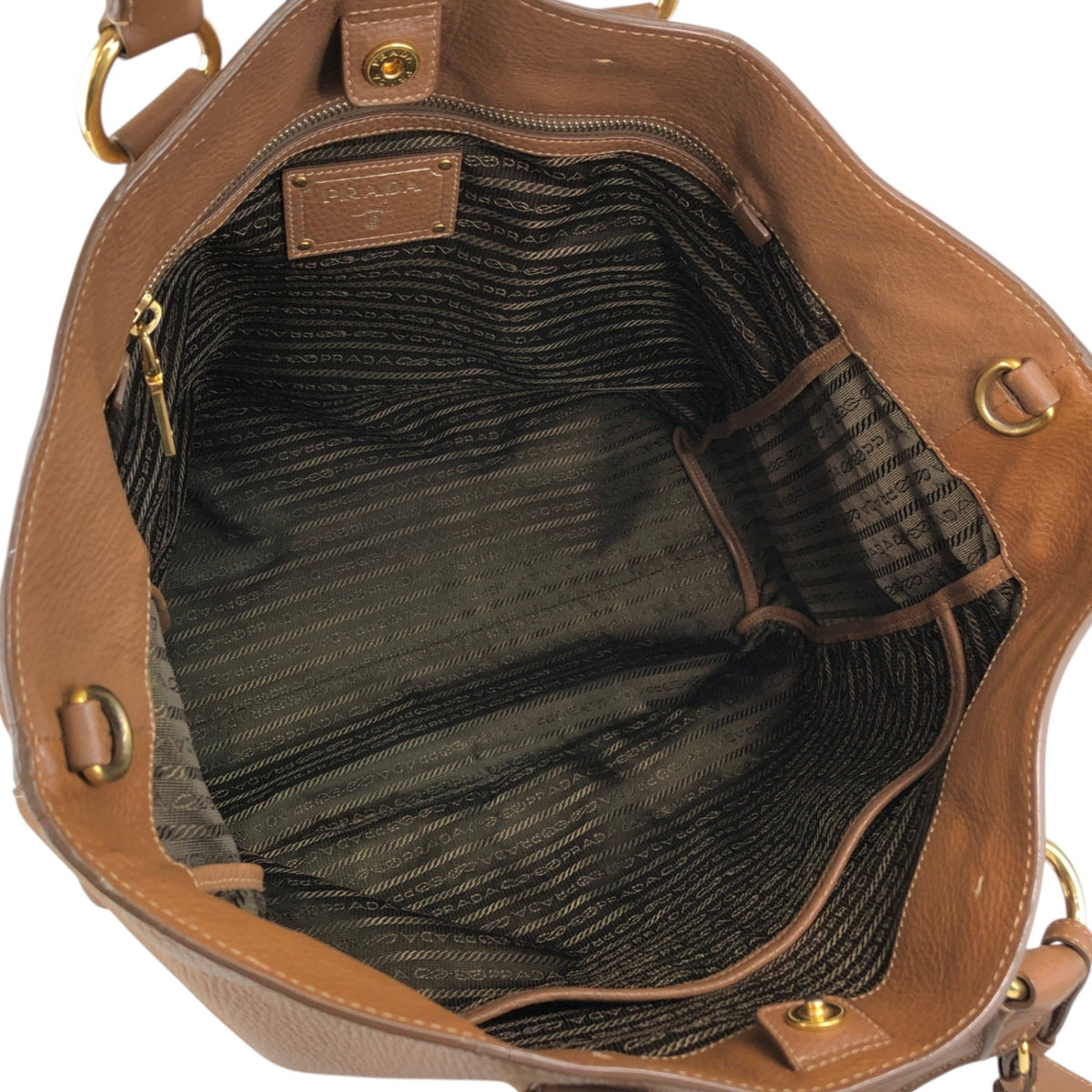 PRADA Logo Two-way Totebag Shoulder bag Brown Vintage 38ggy4
