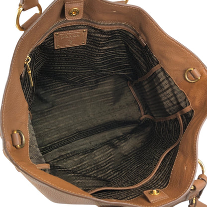 PRADA Logo Two-way Totebag Shoulder bag Brown Vintage 38ggy4