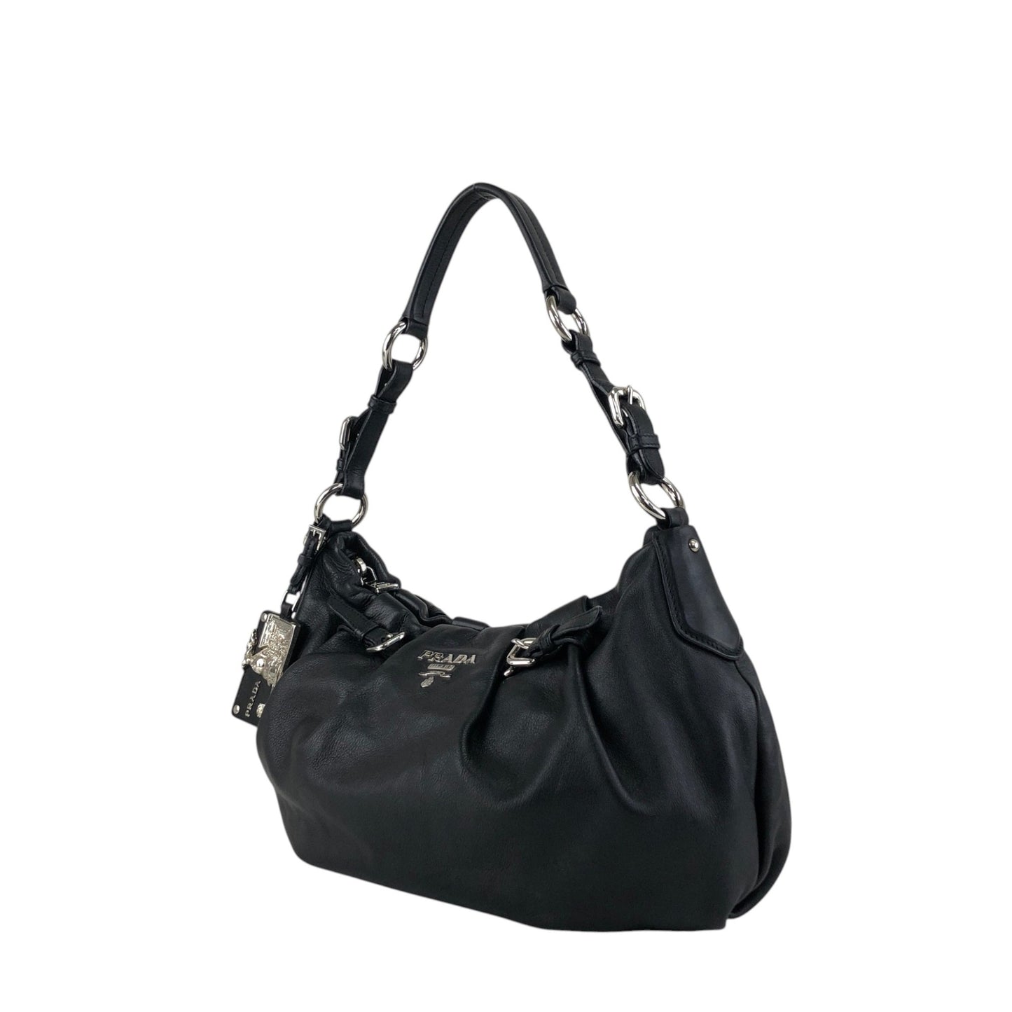 PRADA Logo Shoulder bag Black Vintage en8d2i
