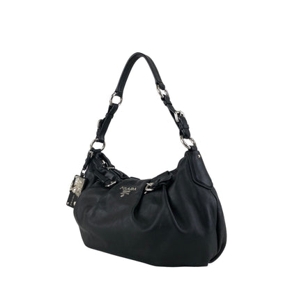 PRADA Logo Shoulder bag Black Vintage en8d2i