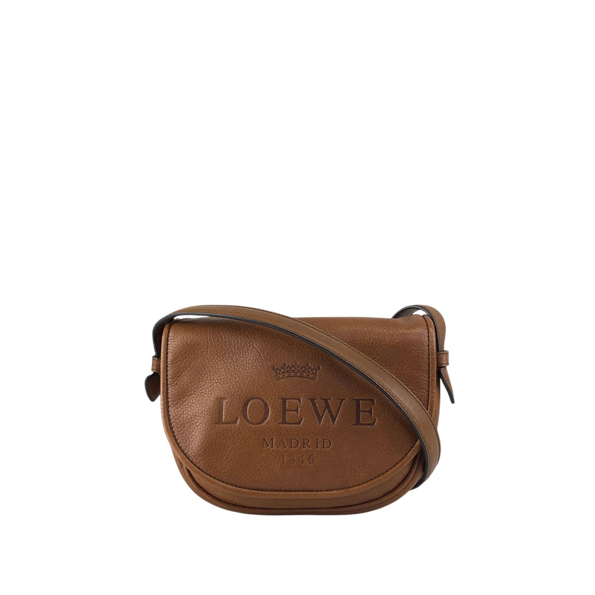 LOEWE Logo Embossed Shoulder bag Brown Vintage 6n4xku