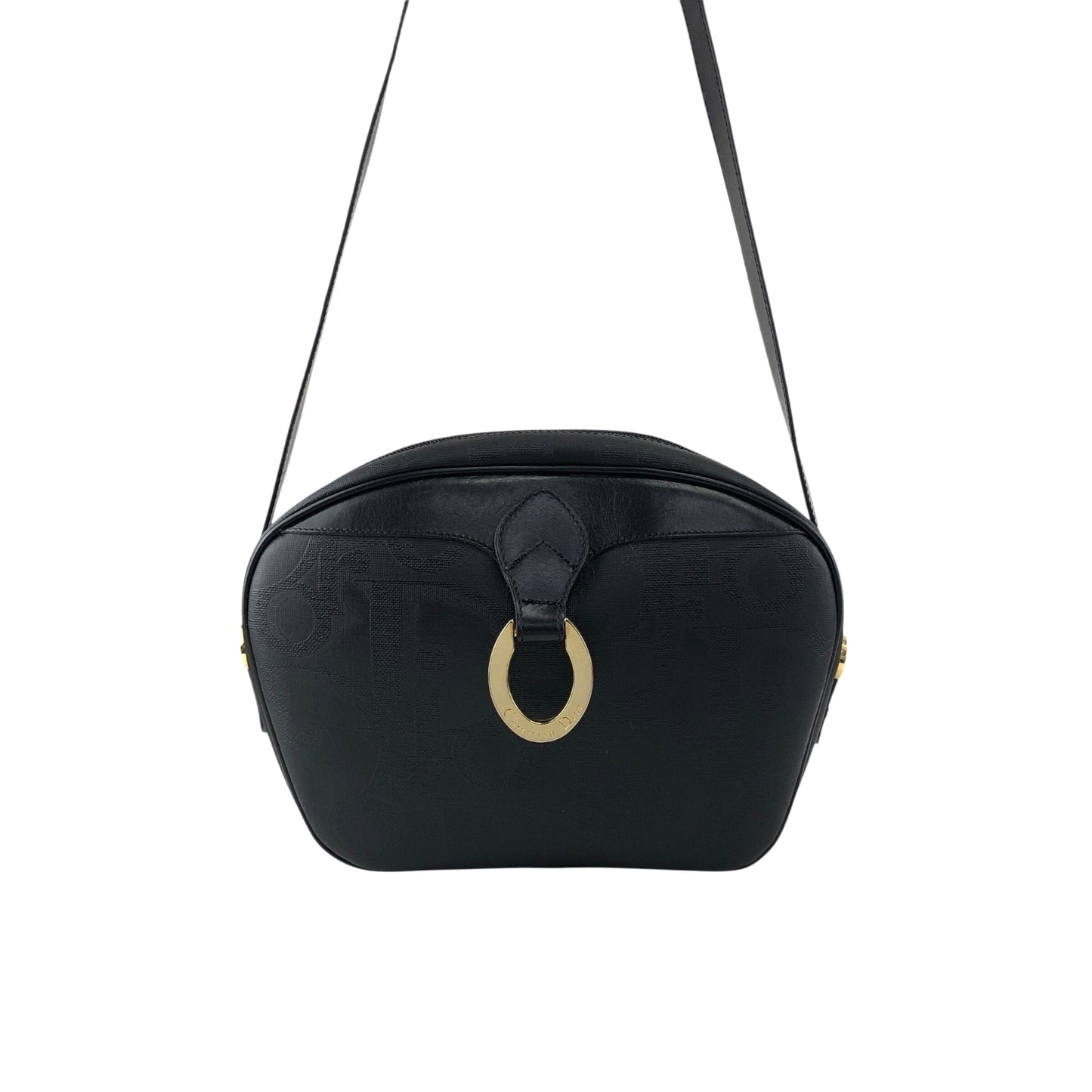 Christian Dior Trotter Round Shoulder bag Black Vintage texmwr