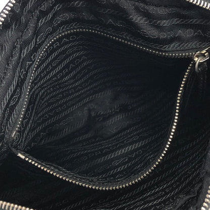 PRADA Triangle Logo Nylon Shoulder bag Black Vintage tfuabp