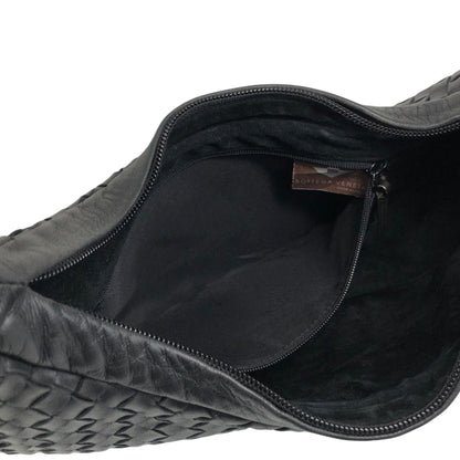 Bottega Veneta Intrecciato Handbag Hobobag Black 10500 105264NE Vintage xsmh56