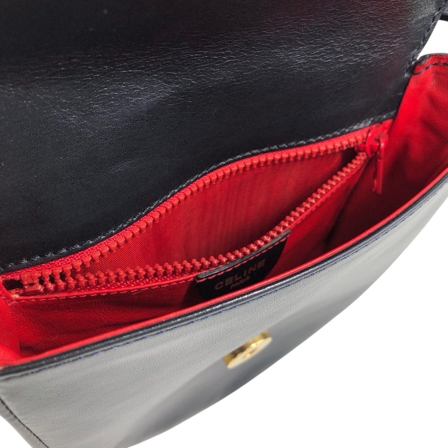 CELINE Circle Logo Small Shoulder bag Black Vintage va5bp4
