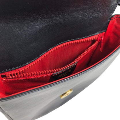 CELINE Circle Logo Small Shoulder bag Black Vintage va5bp4