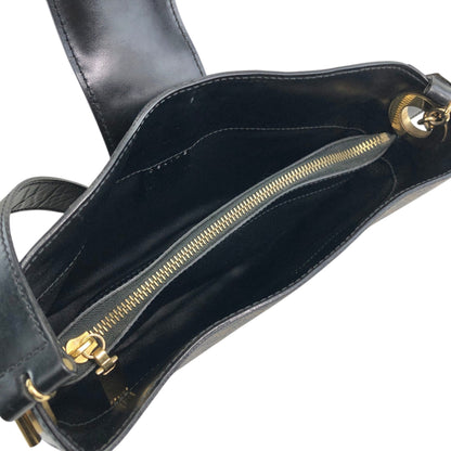 CELINE Macadam Toggle Clasp Shoulder bag Black Vintage fphffk