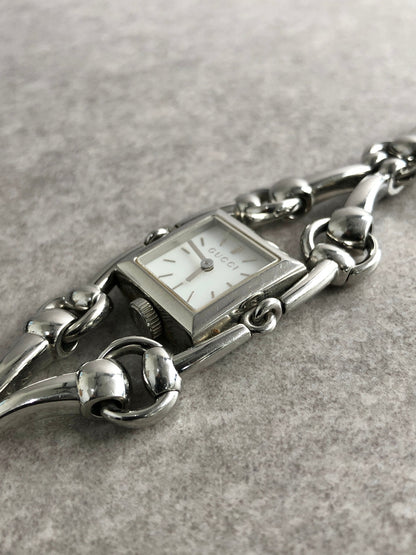 GUCCI Logo Quartz Watch Silver 116.5 Vintage ck6cm8