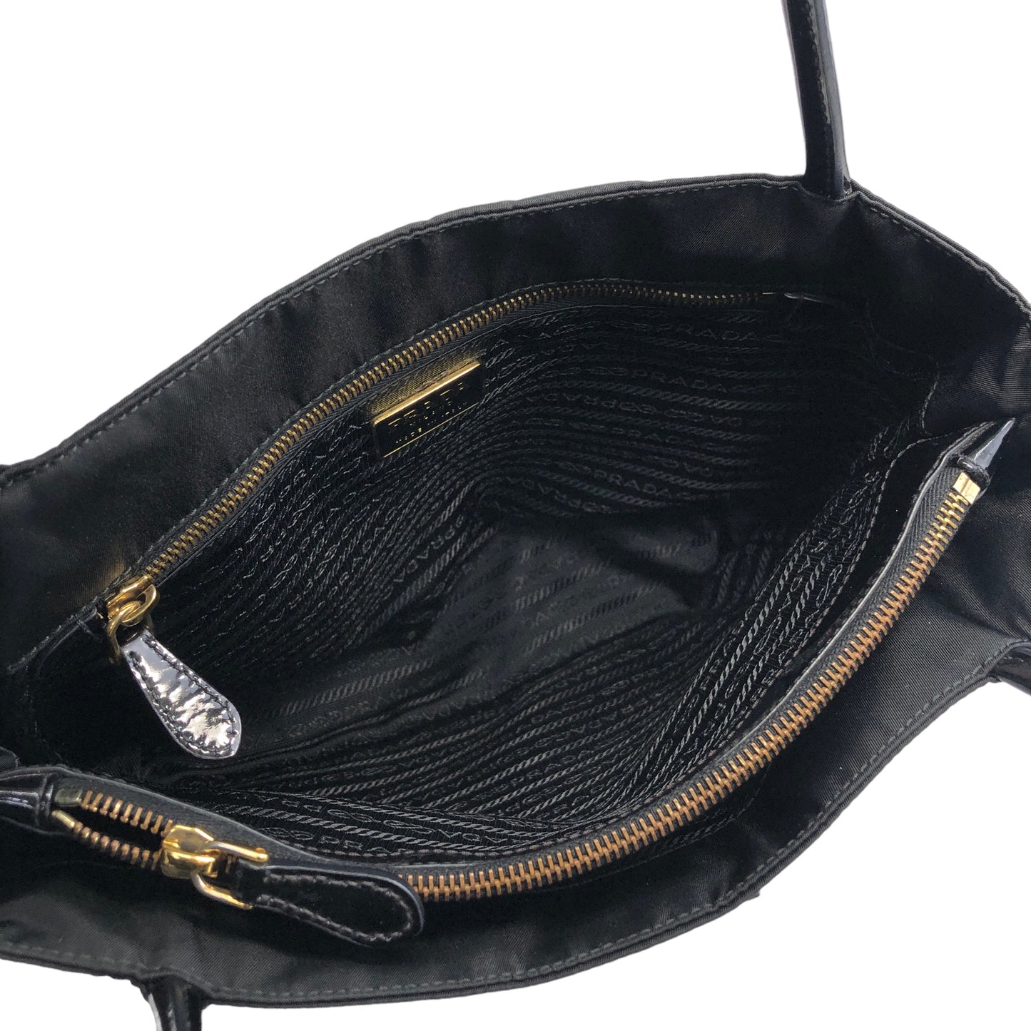 PRADA Triangle Logo Nylon Handbag Black Vintage ycb8if