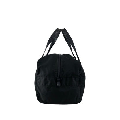 PRADA Tessuto Triangle Logo Handbag Boston bag Black Vintage ycwtum