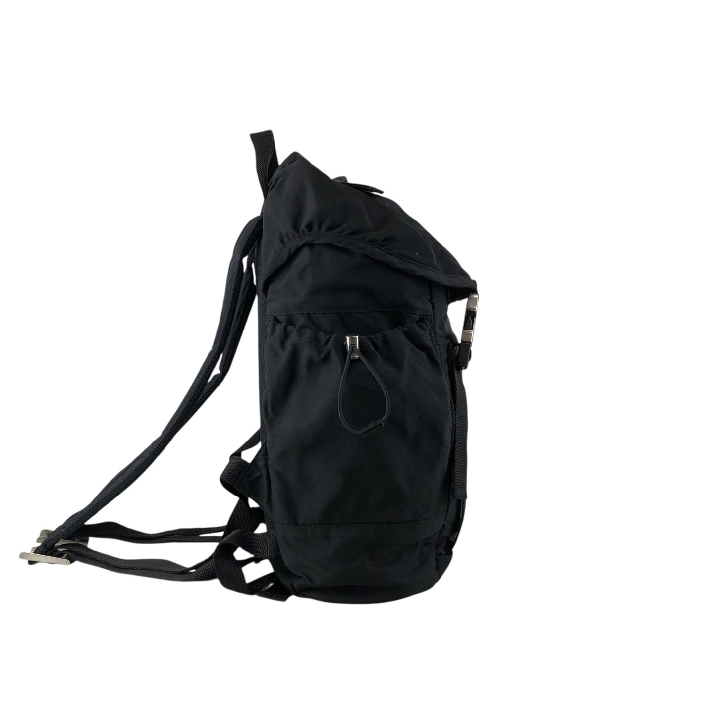PRADA Tessuto Triangle Logo Backpack Black Vintage 6bctx4
