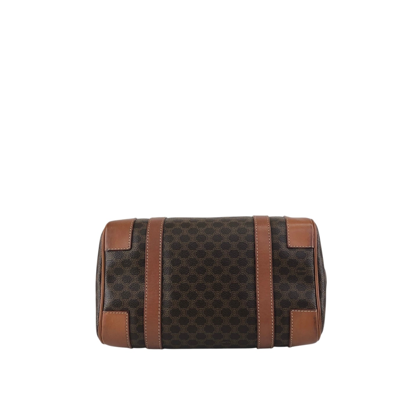 CELINE Macadam Blason Handbag Boston bag Brown Vintage sh72vd