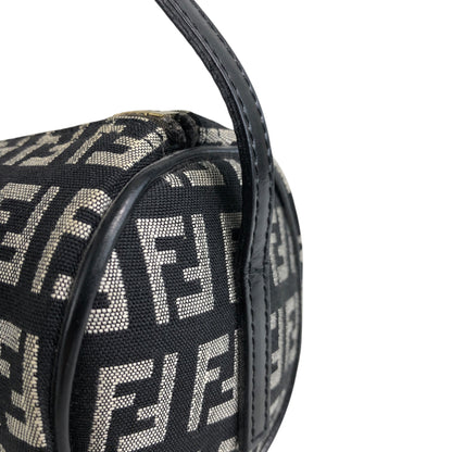 FENDI Zucchino Handbag Pouch Black Vintage zrasnu