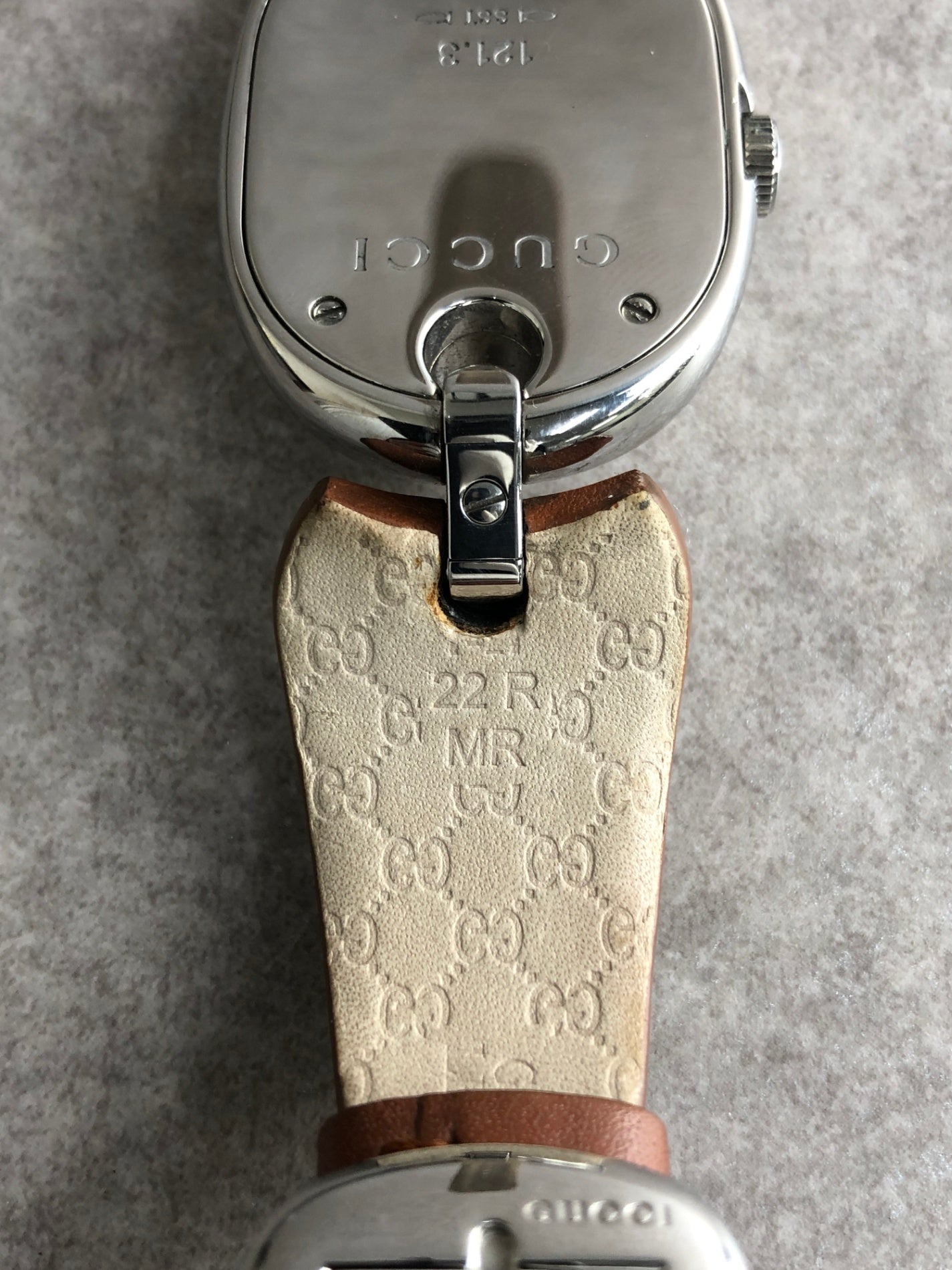 GUCCI Watch Silver×Brown YA121309 Vintage berjjr