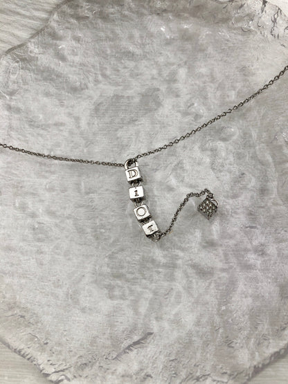 Christian Dior Cube Motif Necklace Silver Vintage yvgdz8