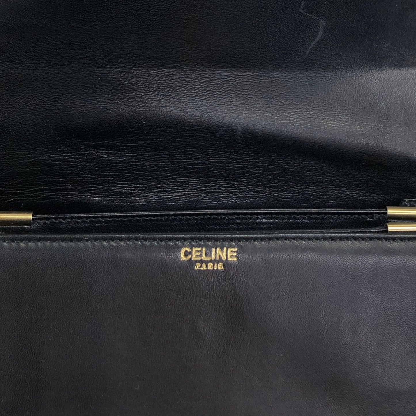 CELINE Horse Carriage Crossbody Shoulder bag Black Vintage mimnwz
