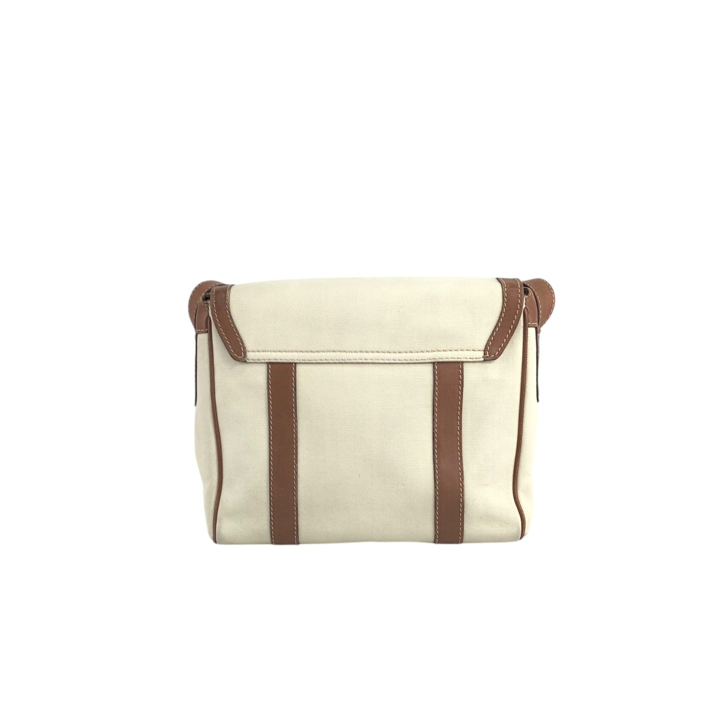 CELINE Blason Shoulder bag White×Brown Vintage ue3evj