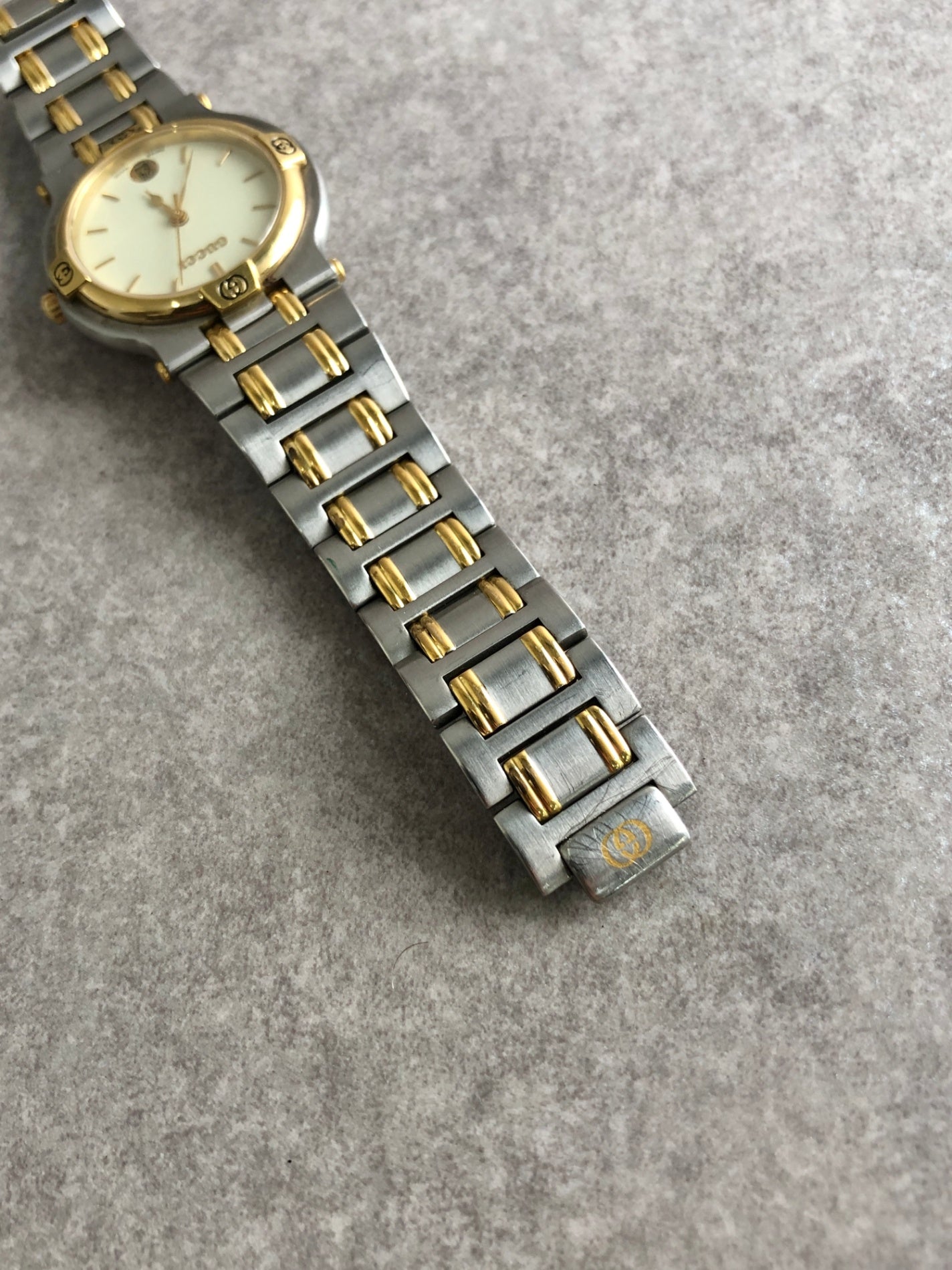 GUCCI Watch Silver×Gold 9000M Vintage tzfvjs
