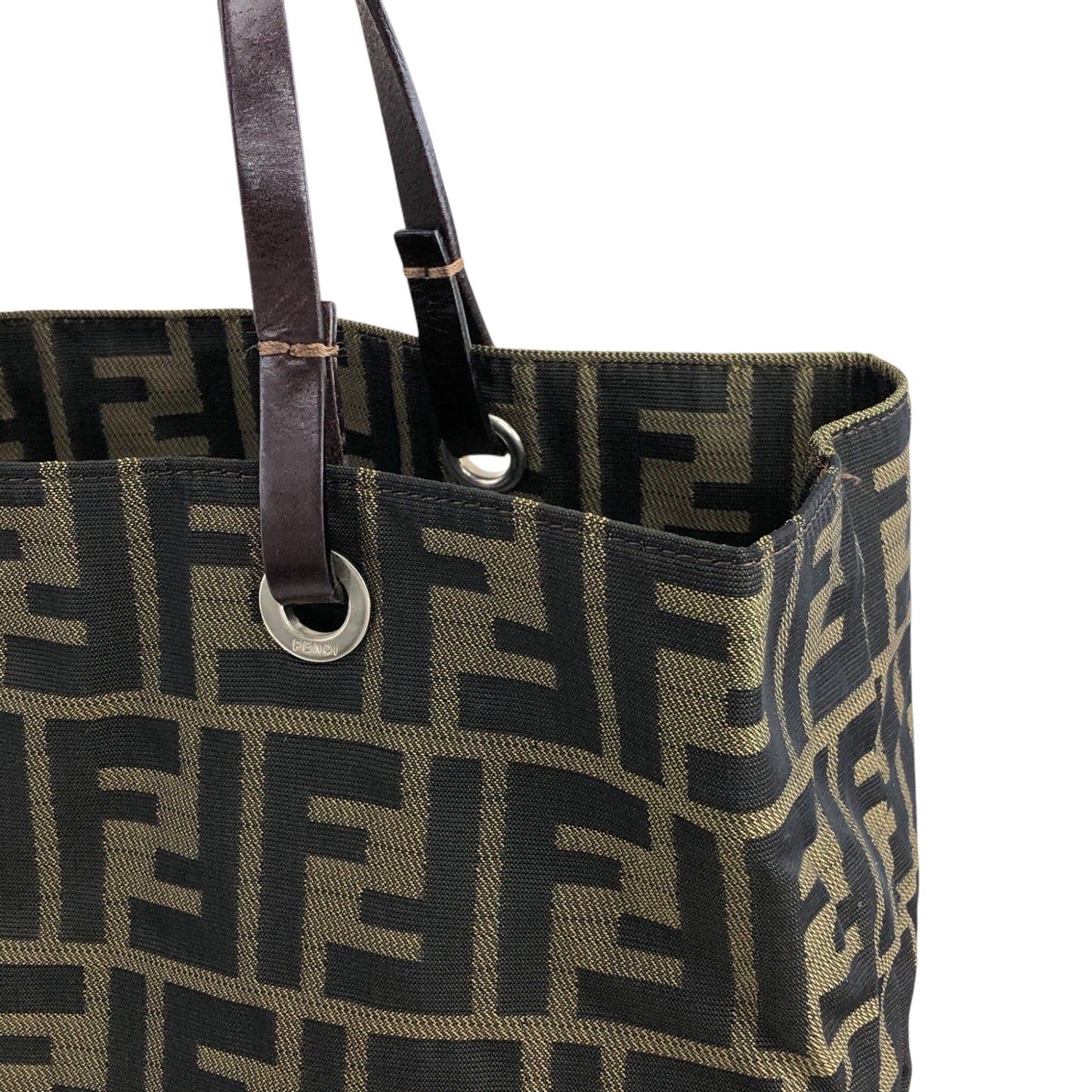 FENDI Zucca Handbag Totebag Brown Vintage fjksnk