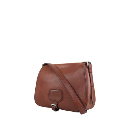 PRADA Logo Front Buckle  Shoulder bag Brown Vintage rhwnn2