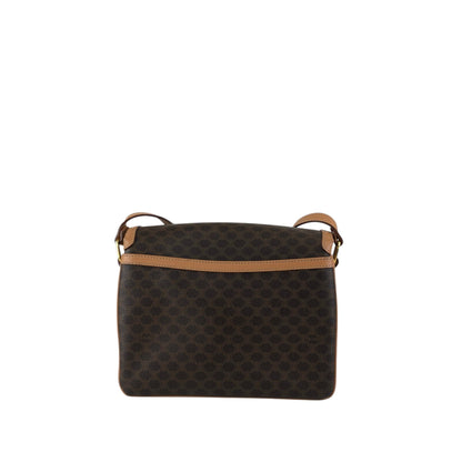 CELINE Macadam Blason Front Buckle Shoulder bag Brown Vintage zfp76j