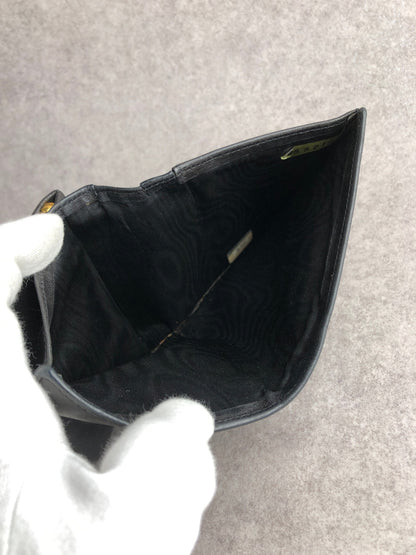 CHANEL Coco Mark Folded Wallet Black Vintage kjg3jv