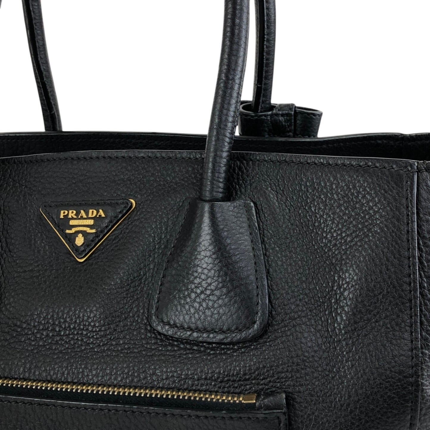 PRADA Triangle Logo Two-way Handbag Shoulder bag Black Vintage ux6vuz