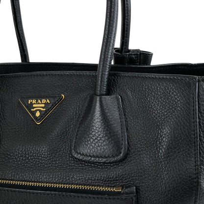 PRADA Triangle Logo Two-way Handbag Shoulder bag Black Vintage ux6vuz