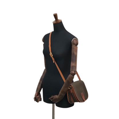 CELINE Macadam Blason Flap Shoulder bag Brown Vintage kv7fz3