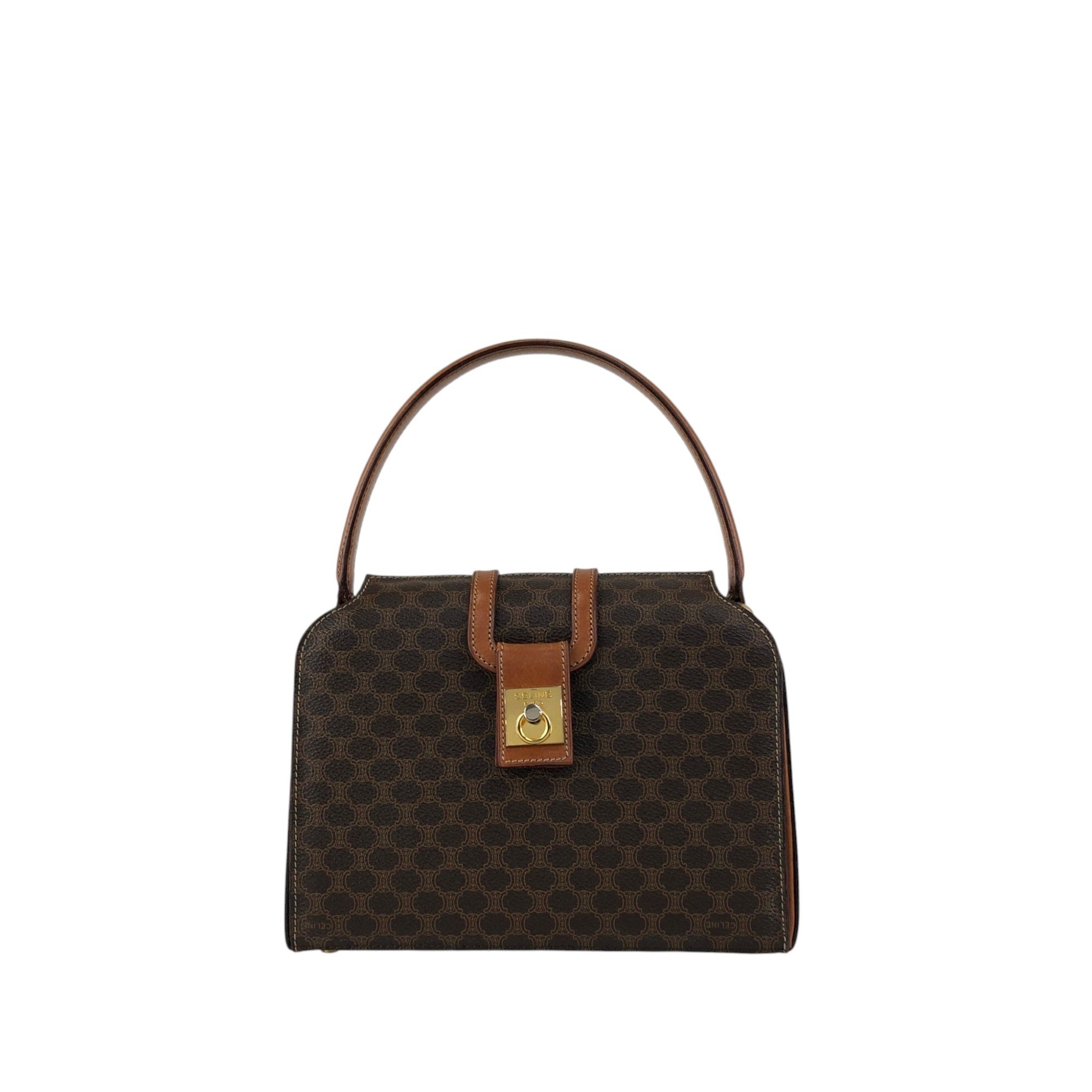CELINE Macadam Gancini Handbag Brown Vintage hjb52j – VintageShop solo