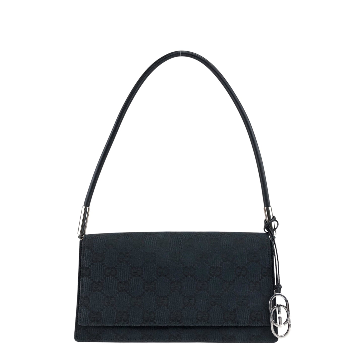 GUCCI Interlocking GG Canvas Shoulder bag Black Vintage 2tc23f